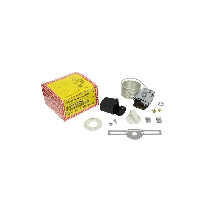 Danfoss 077B7008, huoltotermostaatti, juomakaappi termostaatti, kapillaariputki 2 m, pullokaappi termostaatti