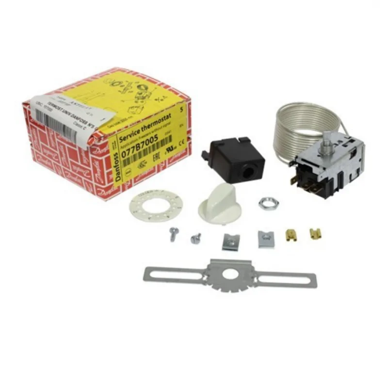 Danfoss 077B7005, pakastintermostaatti, jääkaappitermostaatti, mekaaninen termostaatti, pitkä kapillaariputki Danfoss 077B7005, pakastintermostaatti, jääkaappitermostaatti, mekaaninen termostaatti, pitkä kapillaariputki